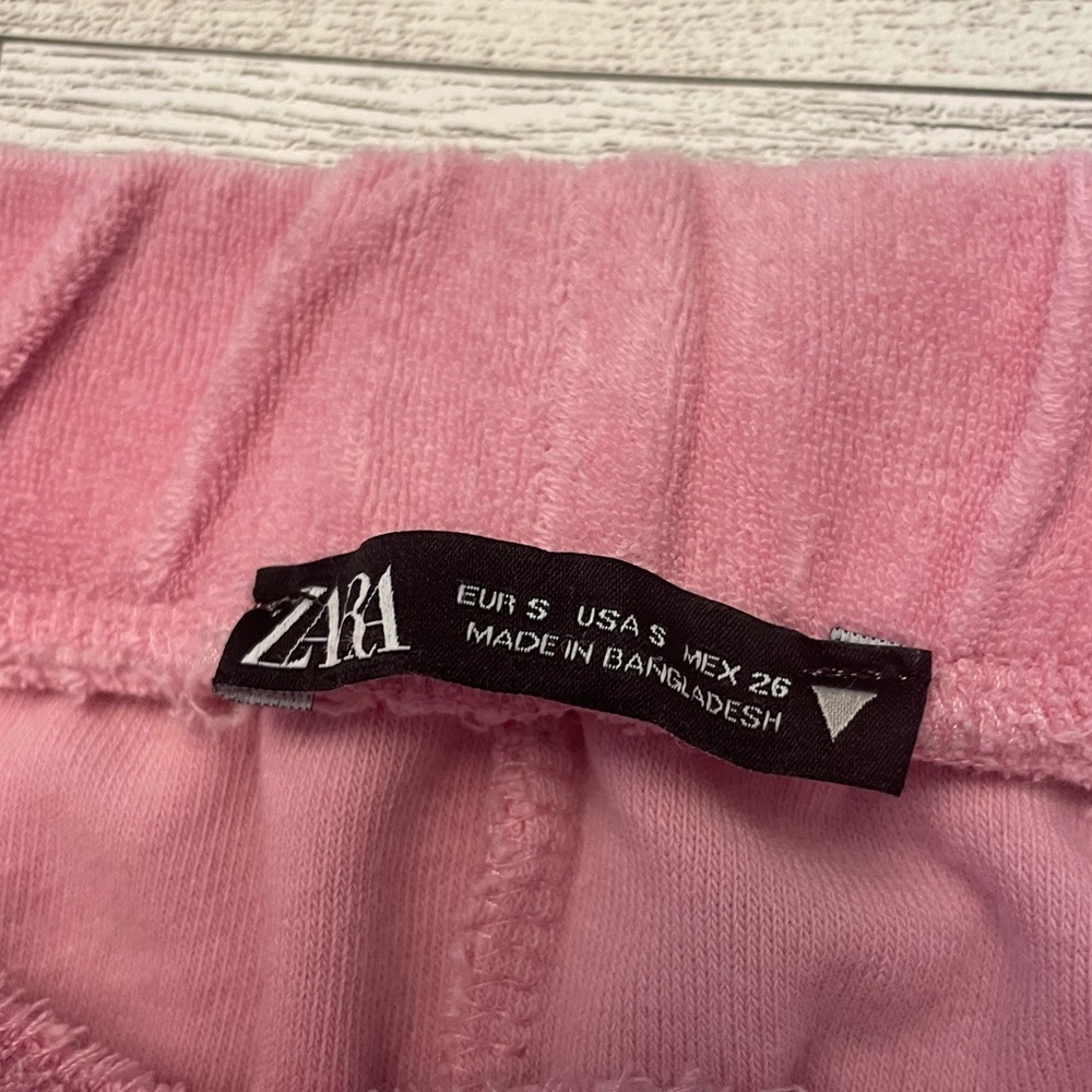 Zara French Terry Pink High Waisted joggers with pockets Size S - Picture 3 of 3